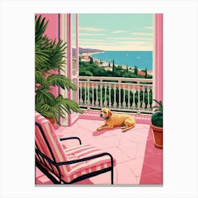 Dog On A Balcony Canvas Print