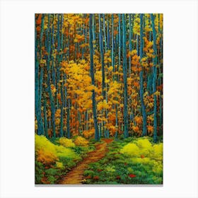 Path In The Woods By Person Canvas Print