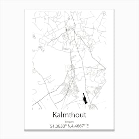 Kalmthout,Belgium Minimalist Map Canvas Print