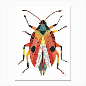 Colourful Insect Illustration Boxelder Bug 1 Canvas Print