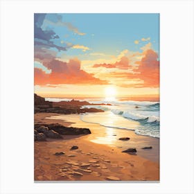 A Vibrant Painting Of El Cotillo Beach Fuerteventura Spain 2 Canvas Print