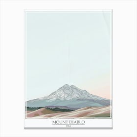 Mount Diablo Usa Color Line Drawing 1 Poster Canvas Print