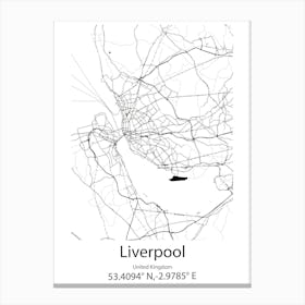 Liverpool,United Kingdom Minimalist Map Toile