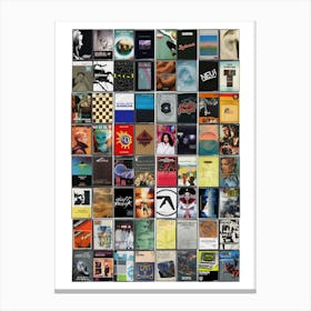 Electronic Music Print - Retro Cassette Covers Canvas Print