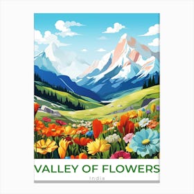 India Valley Of Flowers Travel Canvas Print