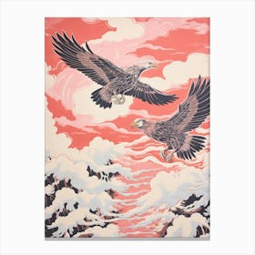 Vintage Japanese Inspired Bird Print Eagle 2 Canvas Print