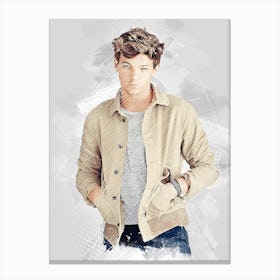 Louis Tomlinson Watercolor Canvas Print