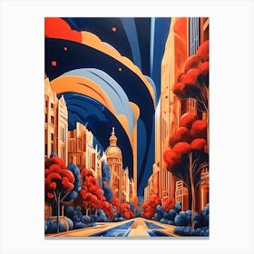 Cityscape Street Canvas Print