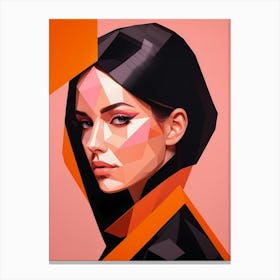 Geometric Woman Portrait Pop Art (2) 1 Canvas Print