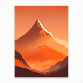 Misty Mountains Vertical Composition In Orange Tone 175 Canvas Print