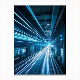 A Dynamic Scene Encapsulating The Essence Of Cybersecurity And Telecommunications Featuring A High (3) Canvas Print