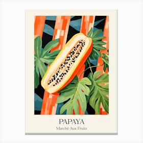 Marche Aux Fruits Papaya Fruit Summer Illustration 3 Canvas Print