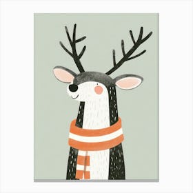 Deer With Scarf Canvas Print