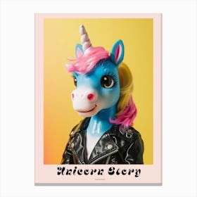 Punky Toy Unicorn In A Leather Jacket 1 Poster Canvas Print