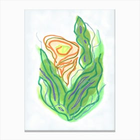 Calla Lily Coral Abstract Canvas Print