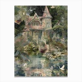 Monet Pond Fairies Scrapbook Collage 6 Canvas Print