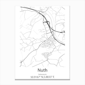 Nuth,Netherlands Minimalist Map Canvas Print