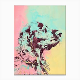  English Setter Dog Pastel Line Watercolour Illustration  1 Canvas Print