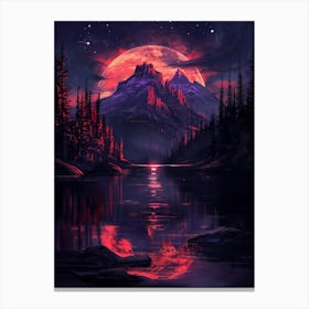 Full Moon In The Mountains Canvas Print