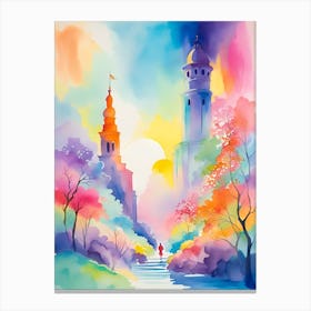 Watercolor Of A City 1 Canvas Print