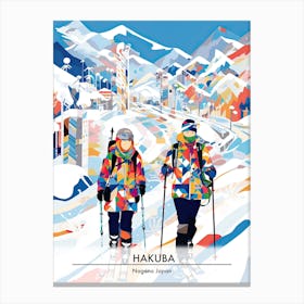 Hakuba   Nagano Japan, Ski Resort Poster Illustration 0 Canvas Print