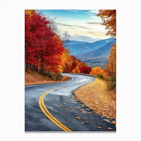 Beautiful Road In Autumn 9 Canvas Print