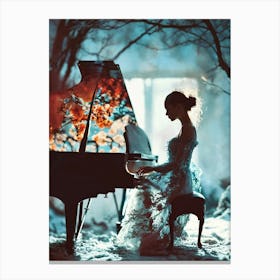 Girl Playing A Piano 1 Canvas Print