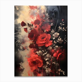 Vintage Dark Flowers 2 Canvas Print