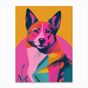 Pink Dog Portrait Canvas Print