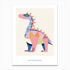 Nursery Dinosaur Art Kritosaurus 2 Poster Canvas Print