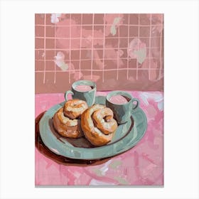 Pink Breakfast Food Cinnamon Buns 2 Canvas Print