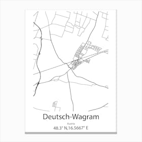 Deutsch Wagram,Austria Minimalist Map Canvas Print