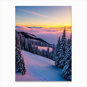 Kitzski Kitzbühel, Austria Sunrise Skiing Poster Canvas Print