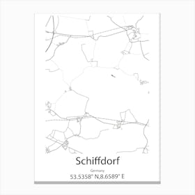 Schiffdorf,Germany Minimalist Map Canvas Print