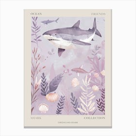 Purple Greenland Shark Illustration 3 Poster Canvas Print