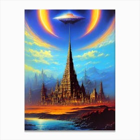 Alien City, Alien Art, Ufo Art, Ufo Paintings, Ufo Paintings, Ufo Paintings, Canvas Print