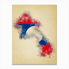 Laos Flag Vintage Canvas Print