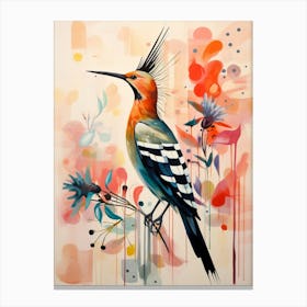 Bird Painting Collage Hoopoe 3 Canvas Print