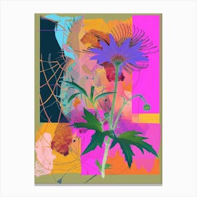 Nigella 6 Neon Flower Collage Canvas Print