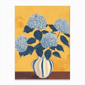 Hydrangea Flowers On A Table   Contemporary Illustration 2 Canvas Print