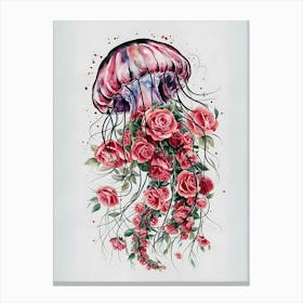 Jellyfish With Roses Canvas Print