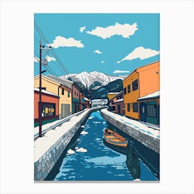 Otaru Japan 3 Colourful Illustration Canvas Print