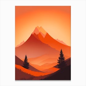 Misty Mountains Vertical Composition In Orange Tone 295 Canvas Print