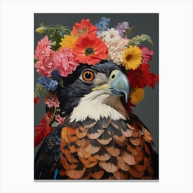 Bird With A Flower Crown Falcon 5 Canvas Print