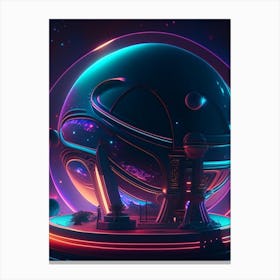 Planetarium Neon Nights Space Canvas Print