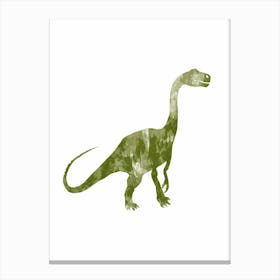 Lime Green Dinosaur Silhouette 1 Canvas Print