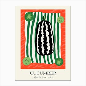 Marche Aux Fruits Cucumber Fruit Summer Illustration 4 Canvas Print