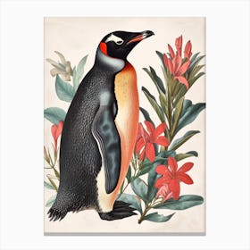 Adlie Penguin Robben Island Vintage Botanical Painting 3 Canvas Print