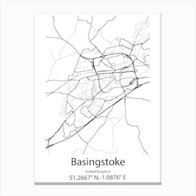 Basingstoke,United Kingdom Minimalist Map Stampe su tela