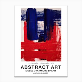 Blue And Red Brush Strokes Abstract 1 Exhibition Poster Canvas Print